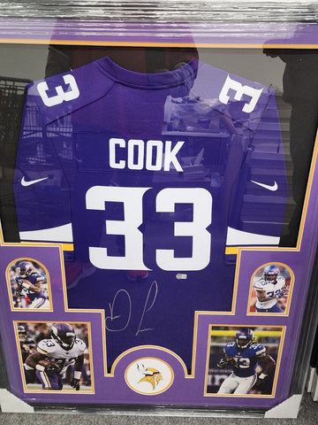 Dalvin Cook Signed Framed Matted Minnesota Vikings Jersey Beckett COA