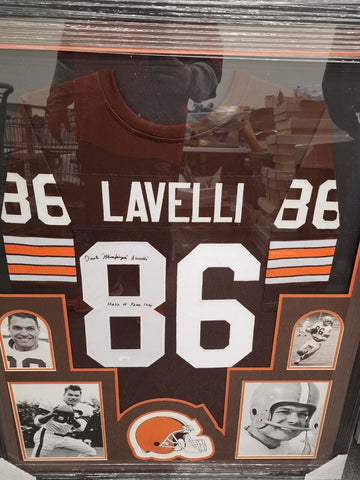 Dante Lavelli Signed Framed Matted Cleveland Browns Jersey JSA COA