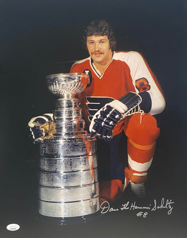 Dave "The Hammer" Schultz Philadelphia Flyers Signed 16x20 Photo w/ Stanley Cup