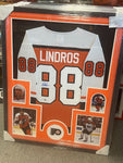 Eric Lindros Signed Framed Matted Philadelphia Flyers Jersey Frozen Pond COA