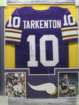 FRAN TARKENTON Signed HOF Inscription Vikings Jersey Framed w/ Photos JSA CoA