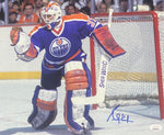 Grant Fuhr Edmonton Oilers Signed 11x14 Photo "In the Net" JSA COA