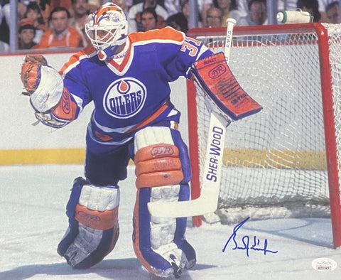 Grant Fuhr Edmonton Oilers Signed 11x14 Photo "In the Net" JSA COA