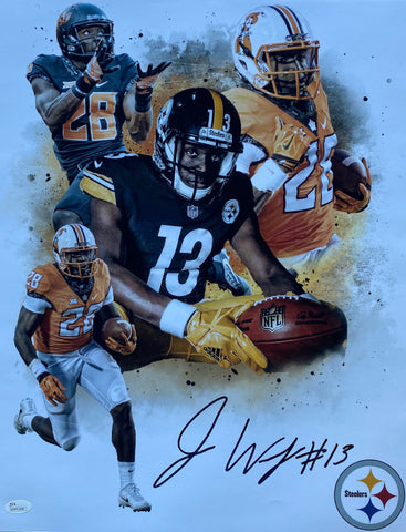 James Washington Pittsburgh Steelers, Oklahoma State signed 16x20 with JSA COA