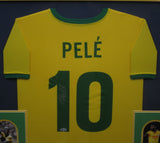 Brazil Soccer Player Pele SIGNED Framed Matted Jersey BECKETT COA