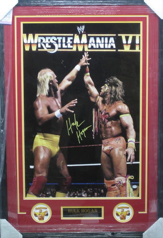 WrestleMania IV Hulk Hogan SIGNED Framed Photo PSA COA