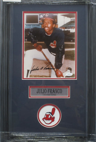 Cleveland Indians Julio Franco SIGNED 8x10 Framed Photo JSA COA