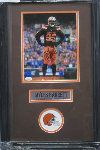 Cleveland Browns Myles Garrett SIGNED 8x10 Framed Photo JSA COA