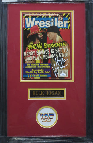 Hulk Hogan SIGNED 8x10 Framed 1996 Wrestler Magazine WITH COA