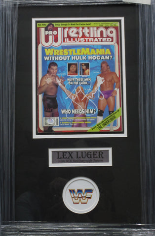 Lex Luger SIGNED 8x10 Framed 1993 Pro Wrestling Illustrated Magazine PSA COA