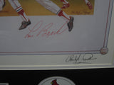 New York Yankees Ricky Henderson & Lou Brock SIGNED Framed Lithograph WITH COA