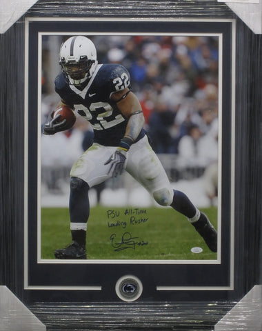 Penn State Evan Royster SIGNED 16x20 Framed Photo JSA COA