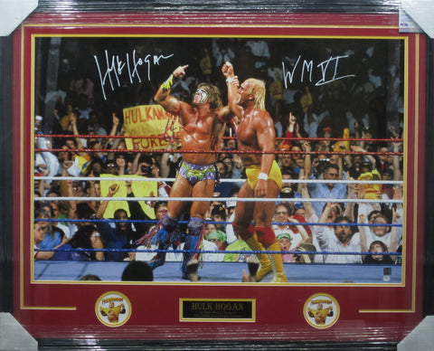 SIGNED Hulk Hogan Large Framed Photo POSTOR RARE  PSA COA