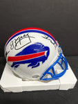 Buffalo Bills Thurman Thomas, Jim Kelly, Andre Reed Signed Mini Beckett COA