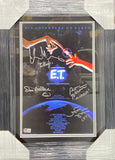 E.T. Cast Signed Movie Cover Photo Framed & Matted with BECKETT COA