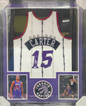 Toronto Raptors Vince Carter Signed White Jersey Framed & Matted with JSA COA