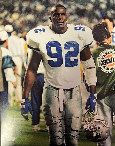 Dallas Cowboys Tony Tolbert Signed 11x14 with Inscription with JSA COA