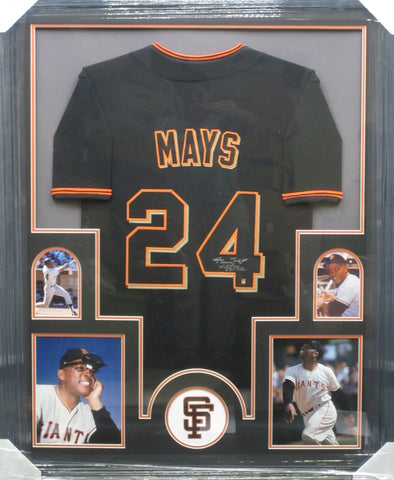 San Francisco Giants Willie Mays SIGNED Framed Matted Jersey WITH COA