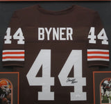 Cleveland Browns Earnest Byner SIGNED Framed Matted Jersey JSA COA