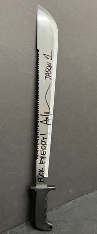 Ari Lehman Friday the 13th Signed Machete with "F*** Freddy!" and "Jason 1" Inscription with JSA COA