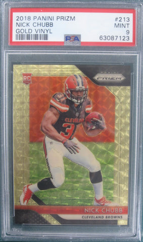 Nick Chubb 2018 Panini Prizm PSA Mint 9 1/5