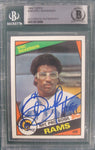 Eric Dickerson 1984 Topps #280 Authentic Autograph Beckett Certified Card.