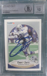 Emmitt Smith Dallas Cowboys 1990 Fleer Update #U40 Beckett 10 Authentic Autograph Card