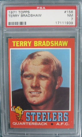 Terry Bradshaw Steelers 1971 Topps #156 PSA NM 7 Card