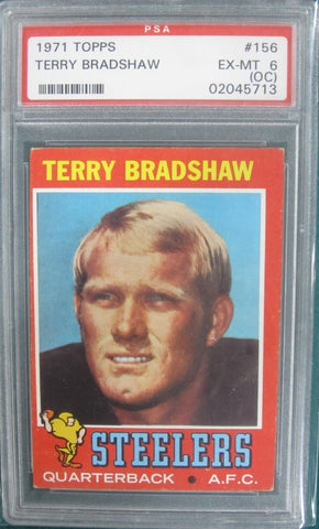 Terry Bradshaw 1971 Topps #156 PSA Graded EX-MT 6 Card