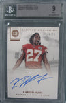 Kareem Hunt 2017 Panini Encased Rookie Notable Sigs Beckett Mint 9 Auto 10 Card