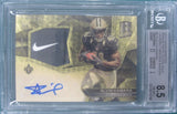 Alvin Kamara 2017 Panini Spectra Rookie Patch Autos Gold Nike Swoosh Beckett Graded 8.5 NM Card