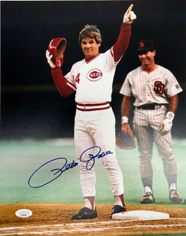 Cincinnati Reds Pete Rose Pointing Signed 11x14 with JSA COA