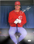 Cincinnati Reds Pete Rose Sitting Signed 11x14 with JSA COA