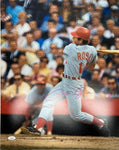 Cincinnati Reds Pete Rose Swinging Bat Signed 8x10 with JSA COA