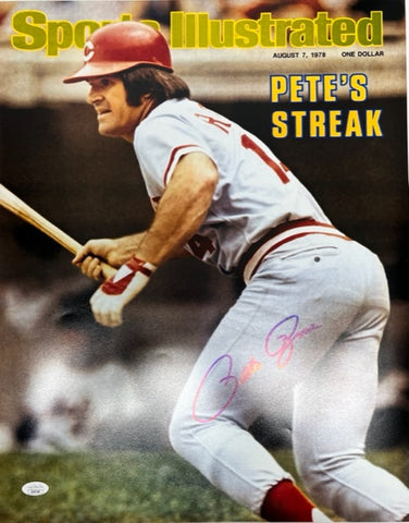 Cincinnati Reds Pete Rose Sports Illustrated 16x20 with JSA COA