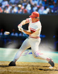 Cincinnati Reds Pete Rose Swinging Signed 16x20 with JSA COA