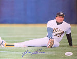 Jose Canseco Oakland Athletics Signed 8x10 Stretching With JSA COA