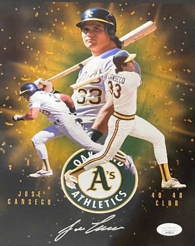 Jose Canseco Oakland Athletics Signed 8x10 Collage With JSA COA