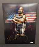 Mark Henry WWE/WWF Signed 11x14 w/ American Flag JSA COA