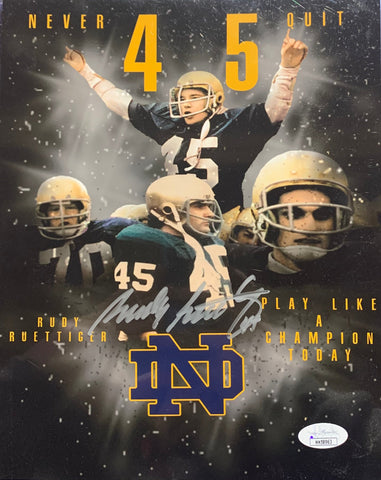 Rudy Ruettiger Notre Dame Fighting Irish Signed 8x10 Collage With JSA COA