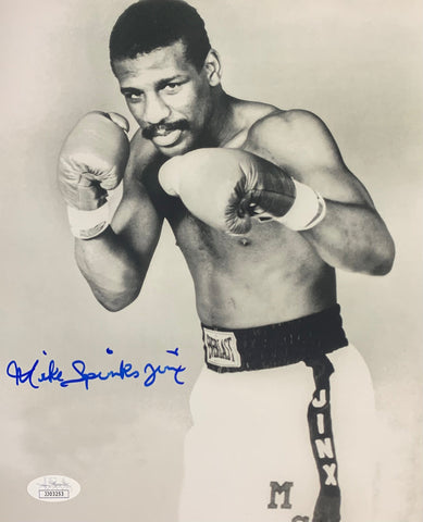 Michael Spinks Boxing Signed 8x10 B/W Jinx Inscr. With JSA COA