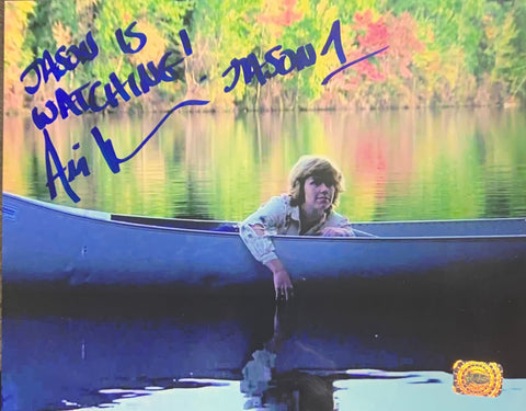 Ari Lehman Signed Friday the 13th 8x10 Boat Jason Is Watching Inscr. With Ari Lehman COA