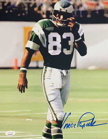 Vince Papale Philadelphia Eagles Signed 11x14 Green With JSA COA