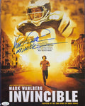 Vince Papale Philadelphia Eagles Signed 11x14 Movie Poster Invincible Inscr. With JSA COA