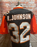 Rudi Johnson Cincinnati Bengals Signed Black Jersey w/ "Go Bengals" Inscription PSA COA