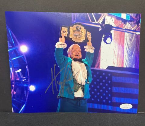 Hornswoggle WWE Signed 8x10 Photo (Holding Belt) JSA COA