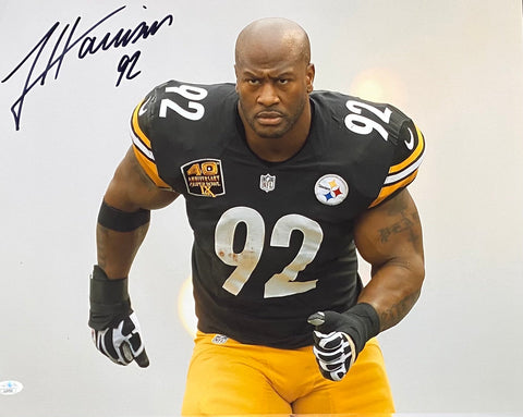 James Harrison Pittsburgh Steelers Signed 16x20 Smoke With JSA COA