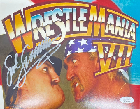 Sergeant Slaughter WWE Signed 11x14 Horizontal Wrestle Mania Photo JSA COA