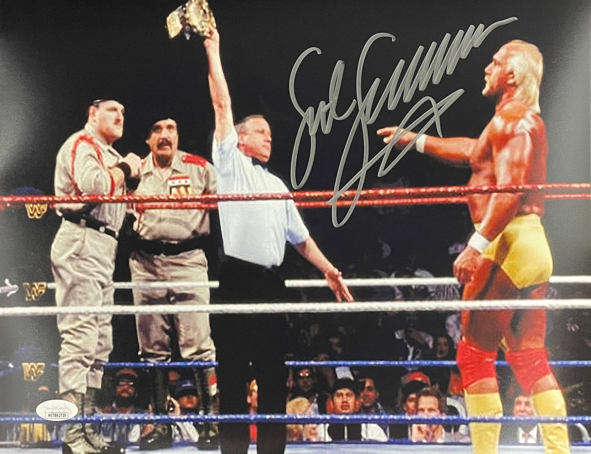 Sergeant Slaughter WWF Signed 11x14 Horizontal Photo w/ Hulk Hogan JSA ...