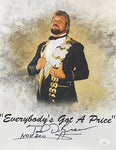 Ted Dibiase WWF Signed 11x14 Vertical Photo w/ "HOF 2010" Inscription JSA COA